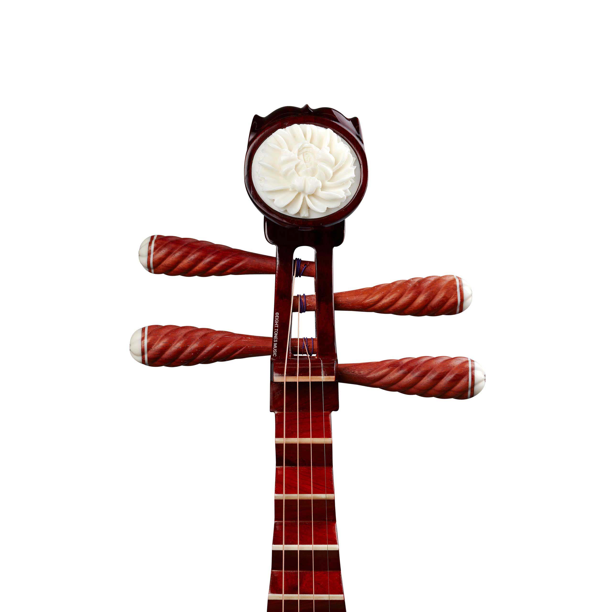 Bo Yue Model 200 Varnished Hardwood Pipa Head front view
