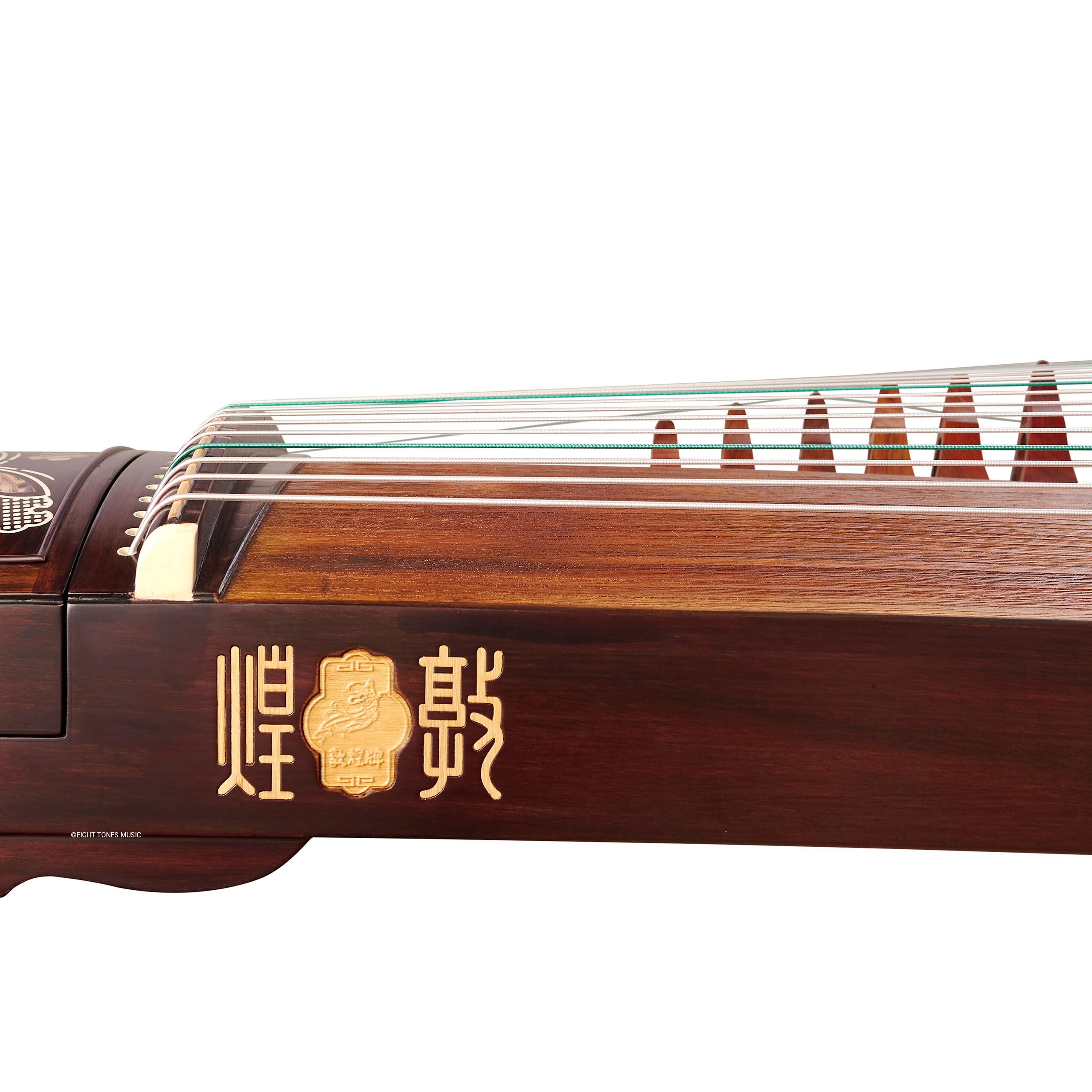 Dunhuang Yichang ‘Tale of Liang Zhu’ Yellow Sandalwood Guzheng Sideboard with brand