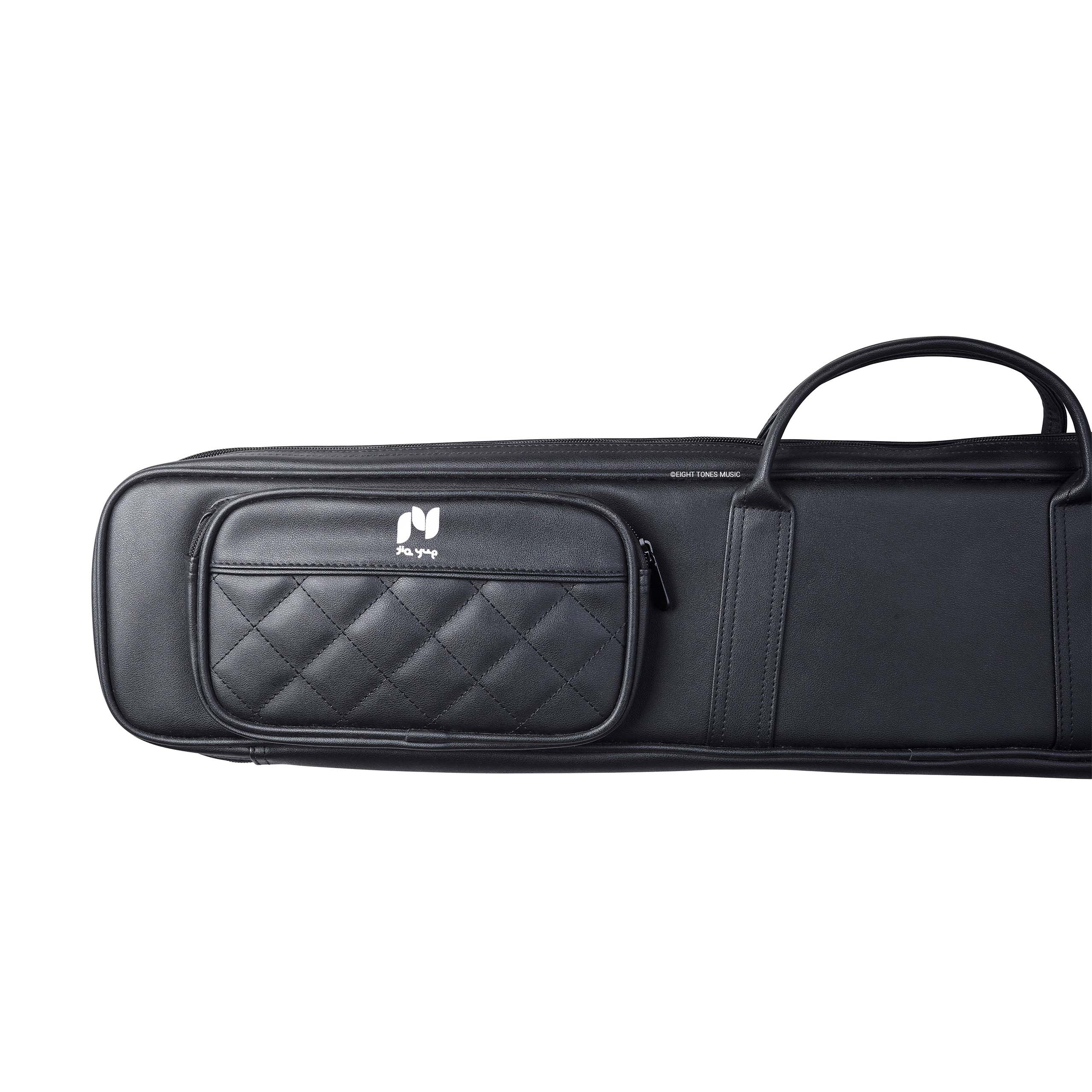 Jiayue Matte Black Dizi Long PU Padded Soft Case Small Compartment
