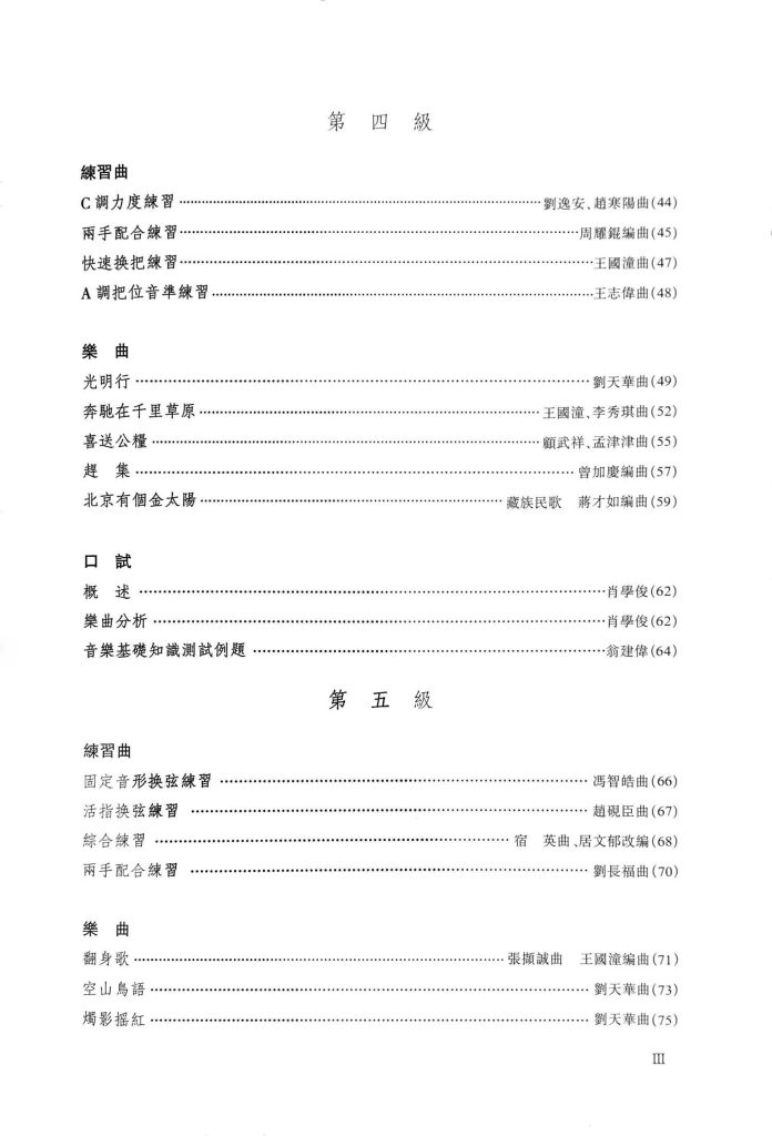 Erhu Grading Examination Book by CCOM – NAFA (Beginner Grade 1-6) Content Page 3