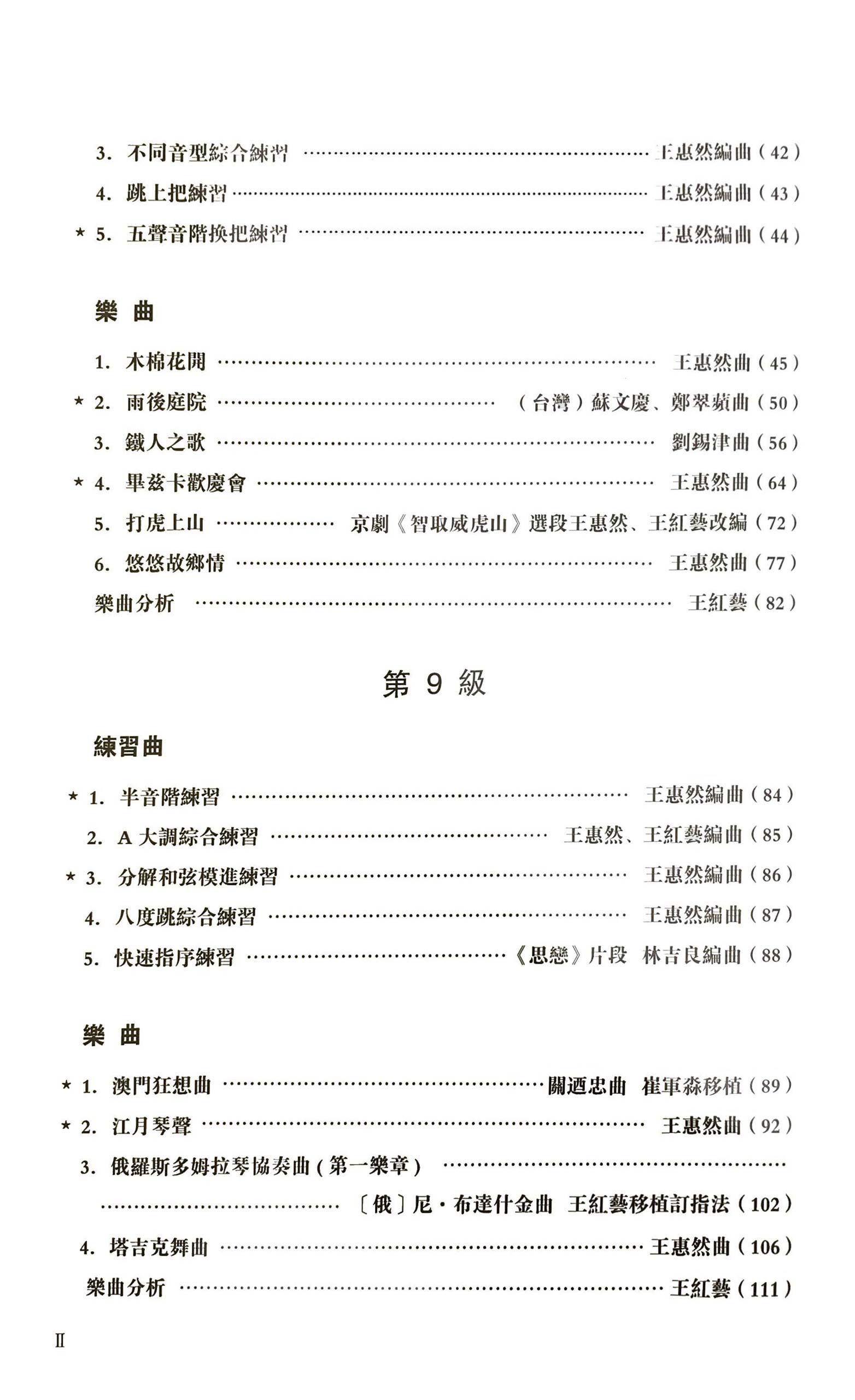Liuqin Grading Examination Book by CCOM – NAFA (Beginner Grade 7-9) Content Page 2